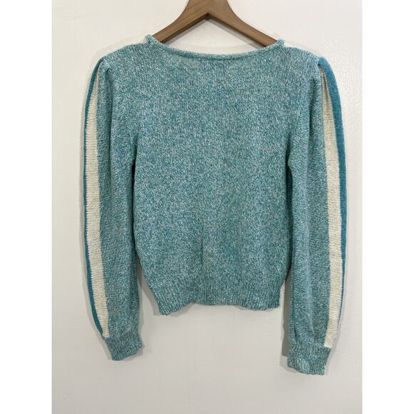 Vtg 80s 90s Angora Blend Sweater M Indie Preppy Chevron Y2K Grandma Eclectic - Picture 2 of 11